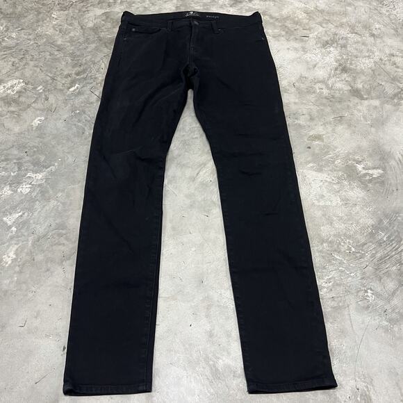 7 For All Mankind Black Jeans Men’s 33x34 Paxtyn Stretch Luxe EUC - Picture 1 of 9